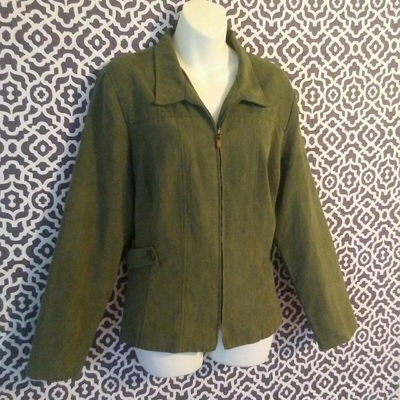 VTG Dorby Green Full Zip Long Sleeve Jacket 18 - Picture 2 of 6